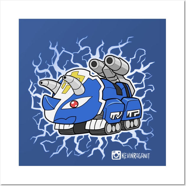 Lil Blue Triceratops Dinozord Wall Art by fallerion